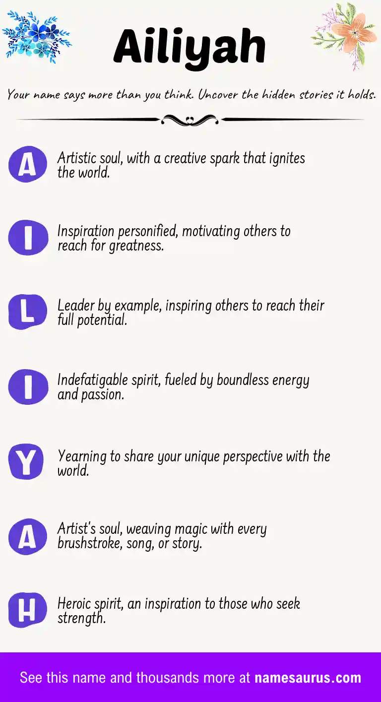 Acrostic poem about Ailiyah.