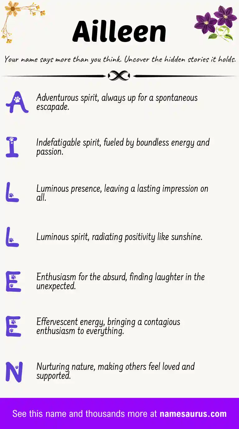 Acrostic poem about Ailleen.