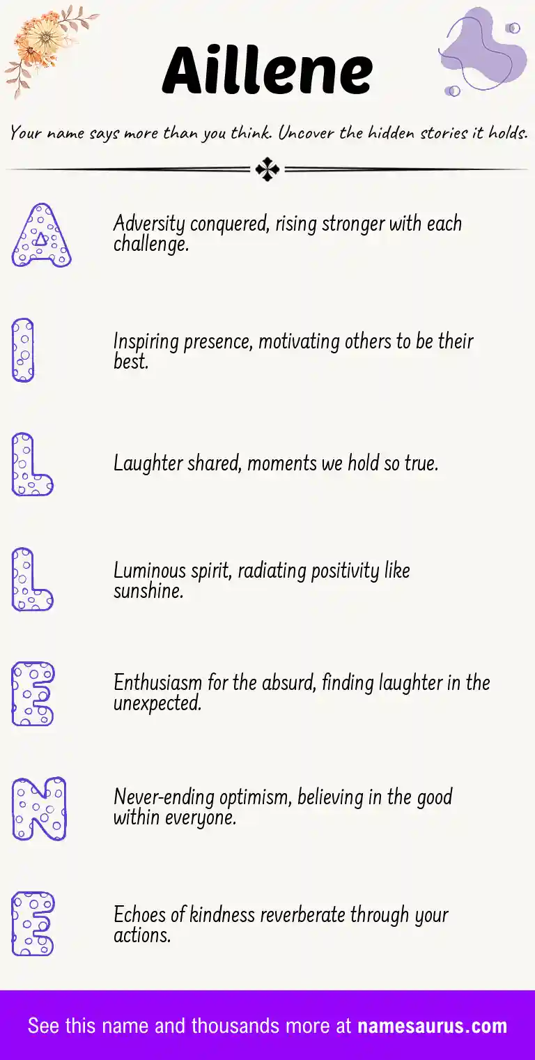 Acrostic poem about Aillene.