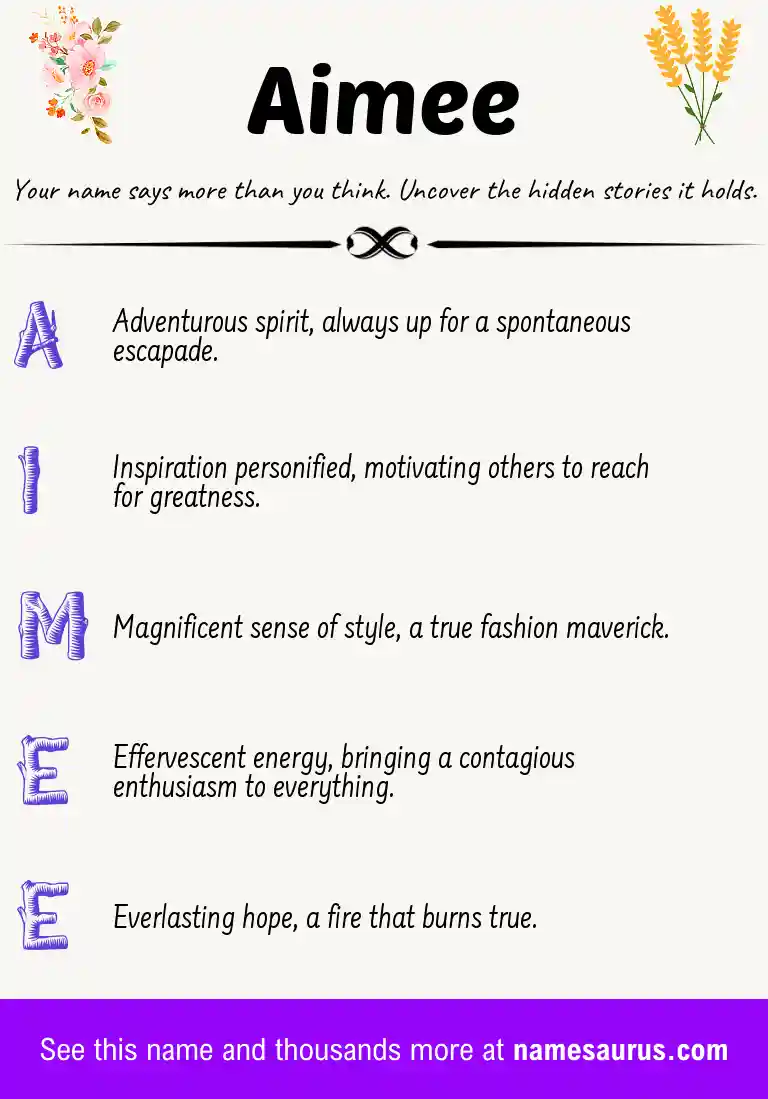 Acrostic poem about Aimee.