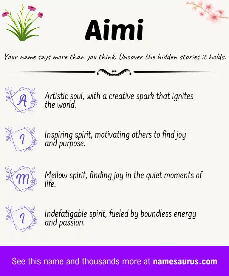 Acrostic poem about Aimi.