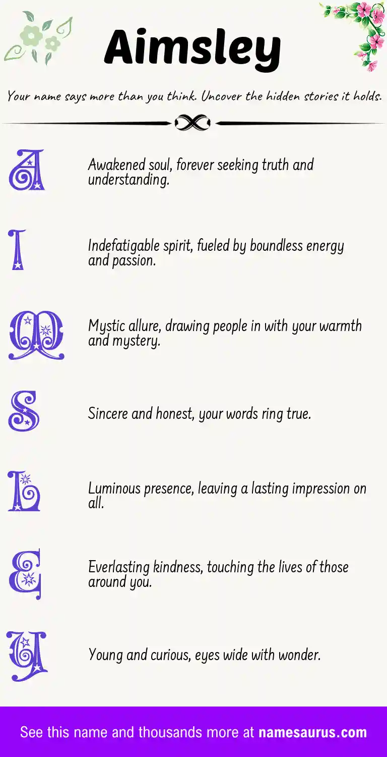 Acrostic poem about Aimsley.
