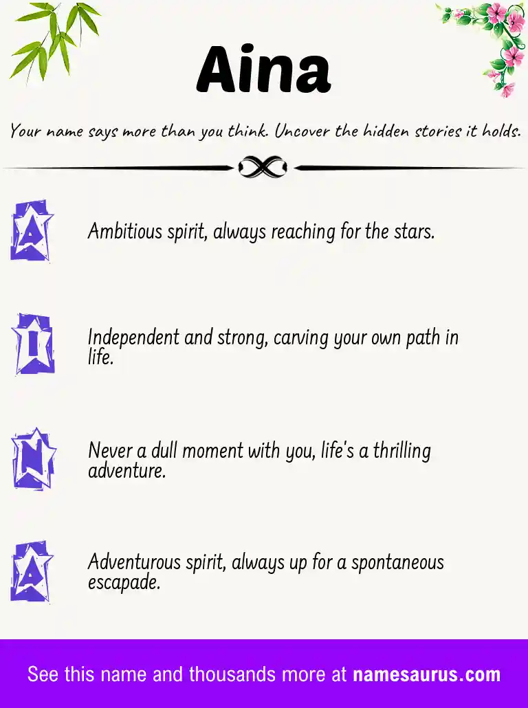 Acrostic poem about Aina.