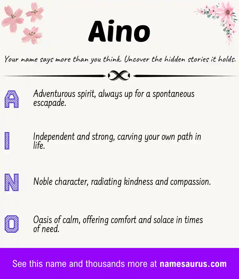 Acrostic poem about Aino.