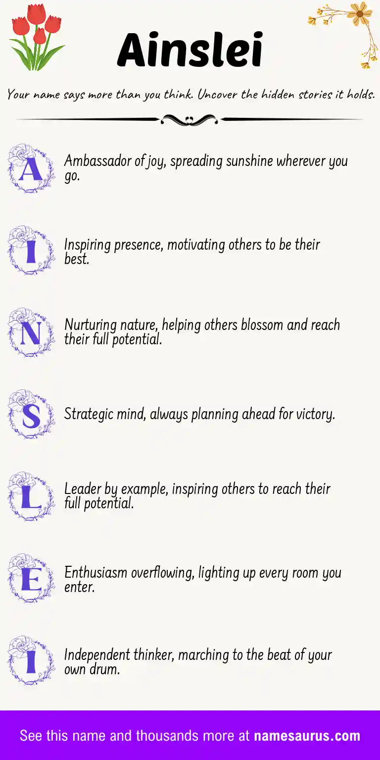 Acrostic poem about Ainslei.