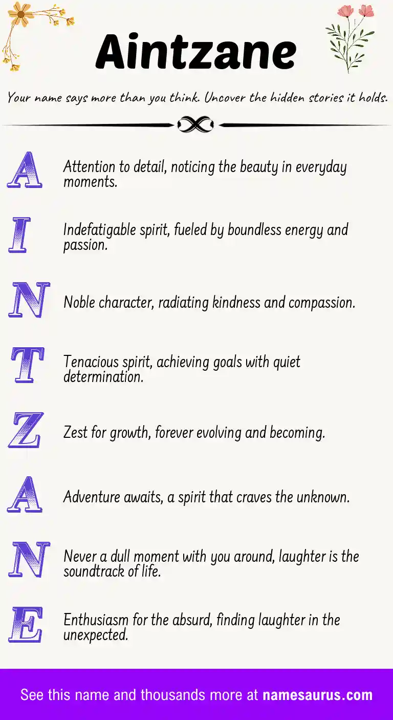 Acrostic poem about Aintzane.