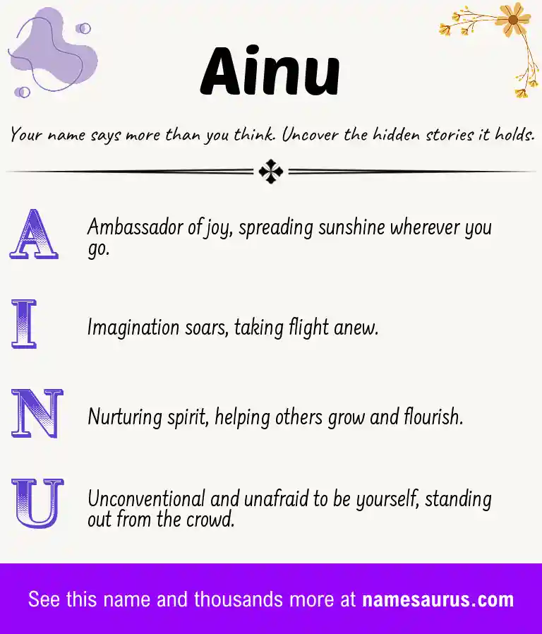 Acrostic poem about Ainu.