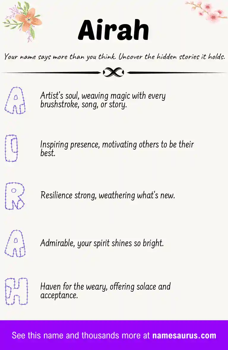 Acrostic poem about Airah.