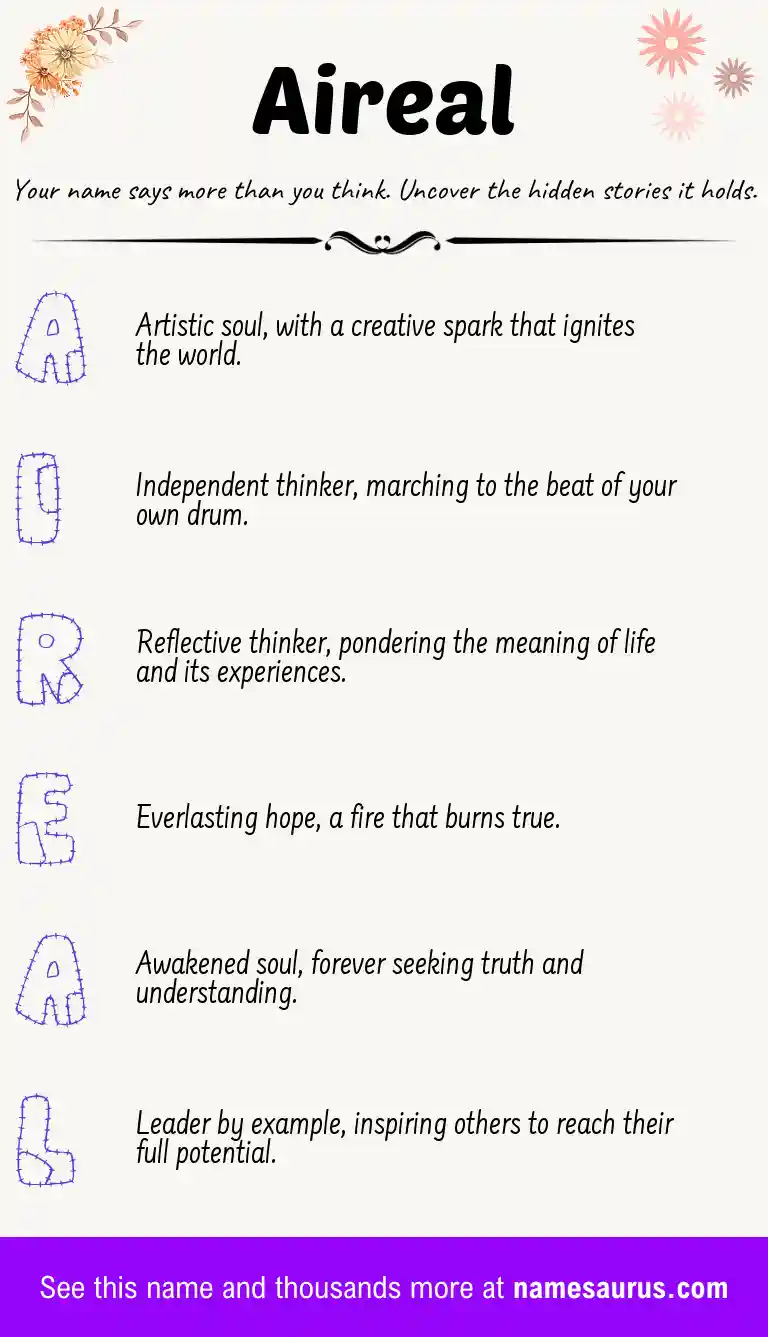 Acrostic poem about Aireal.