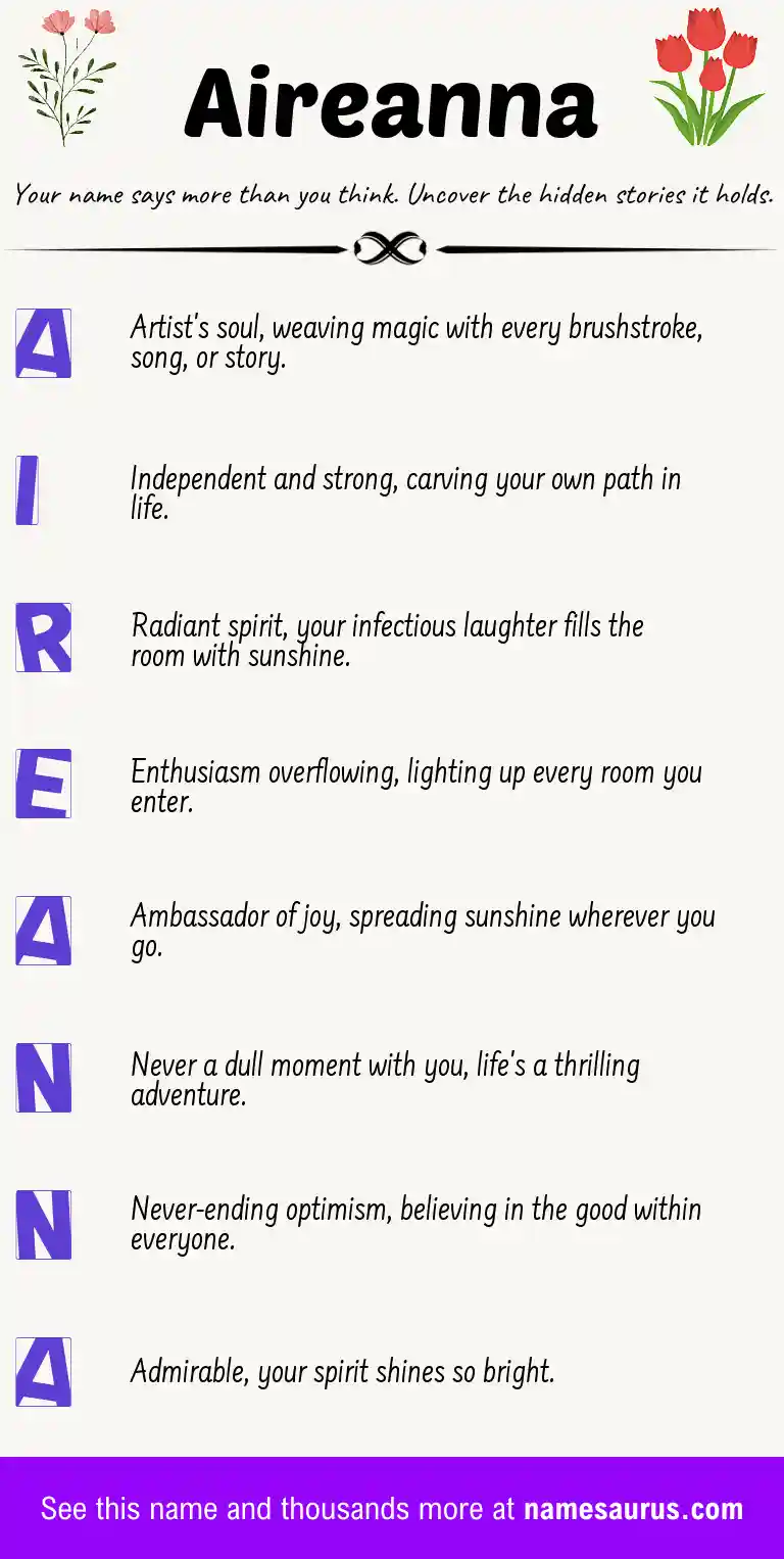 Acrostic poem about Aireanna.