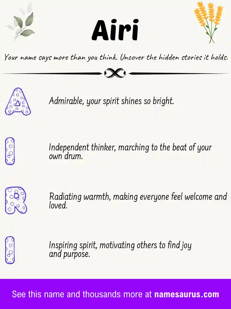 Acrostic poem about Airi.