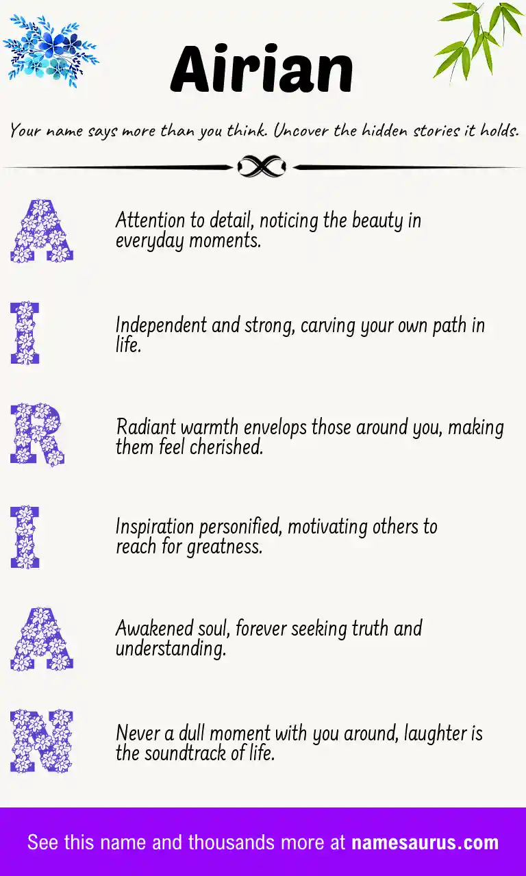 Acrostic poem about Airian.