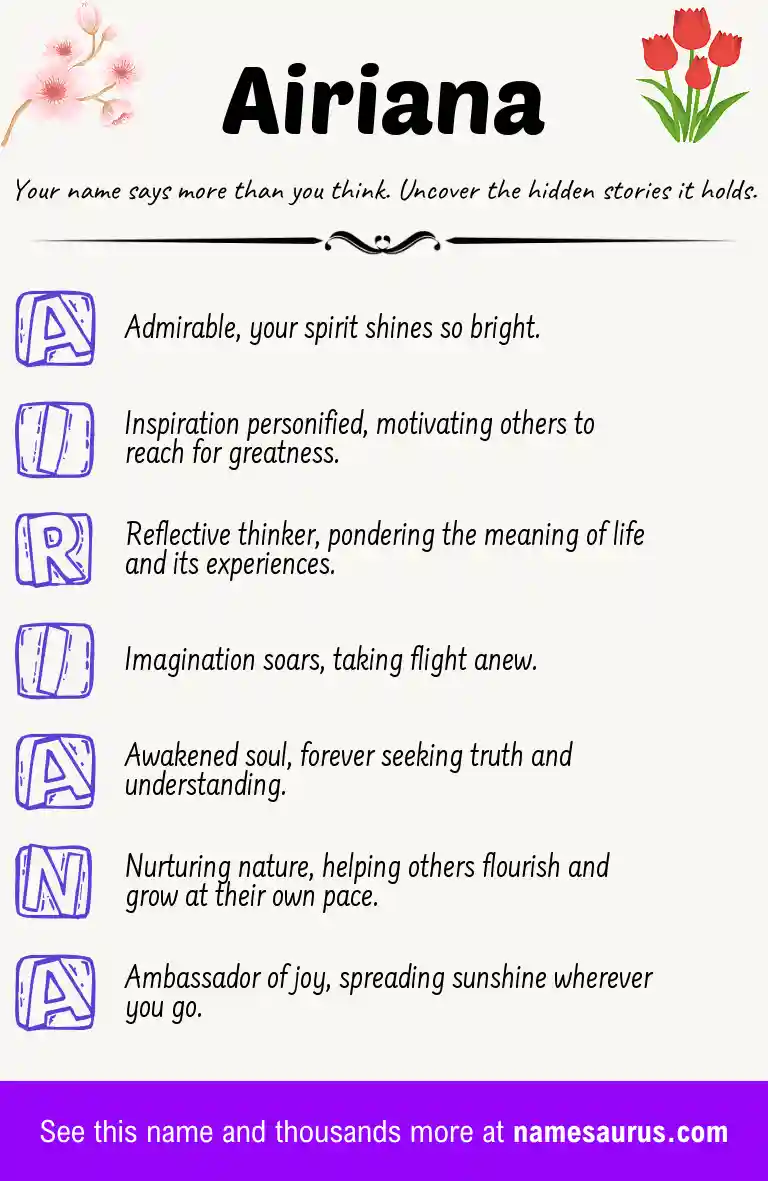 Acrostic poem about Airiana.