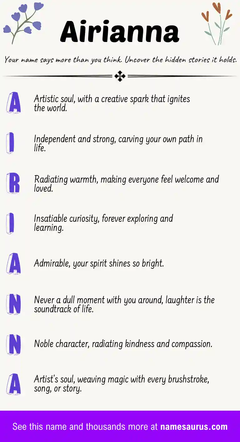 Acrostic poem about Airianna.