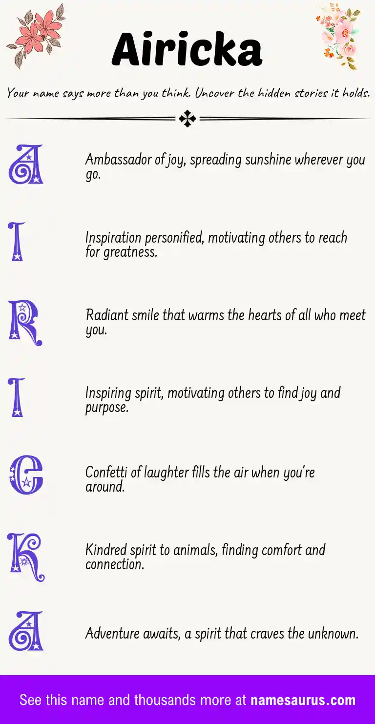 Acrostic poem about Airicka.