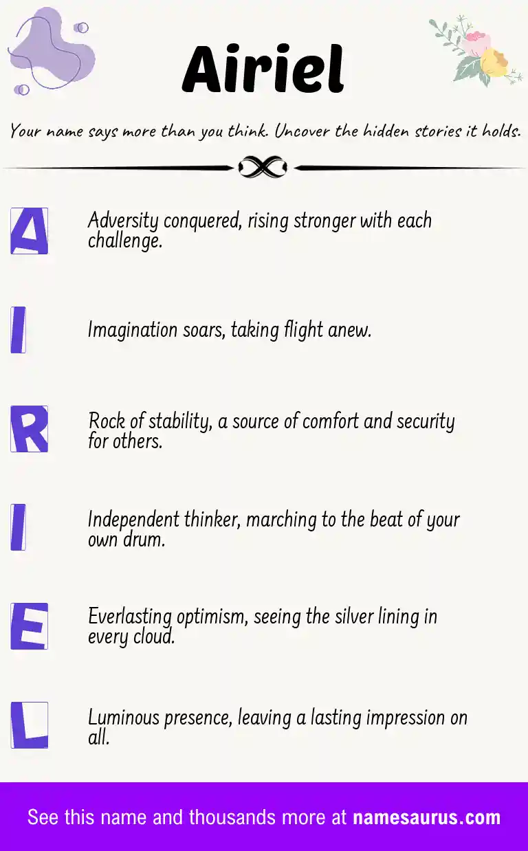 Acrostic poem about Airiel.