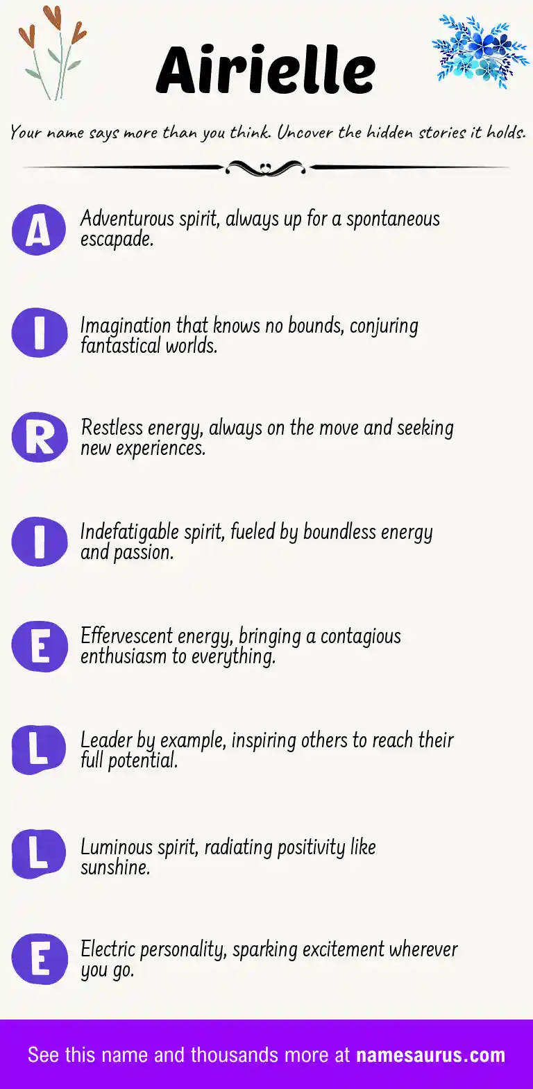Acrostic poem about Airielle.