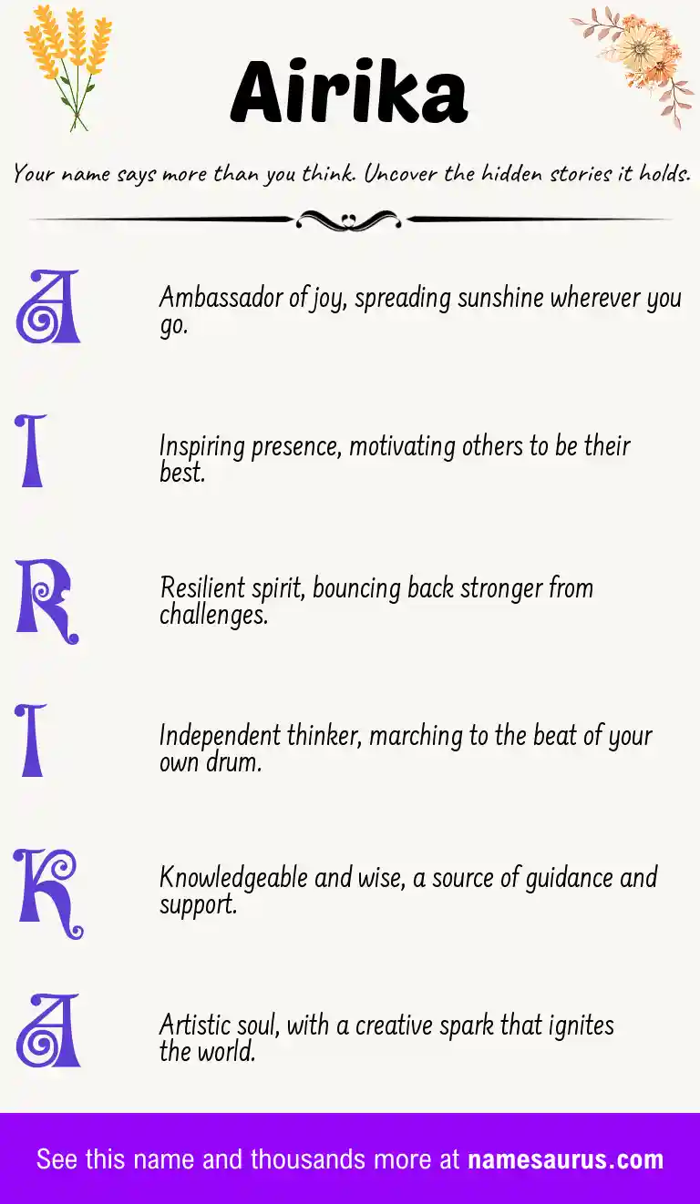 Acrostic poem about Airika.
