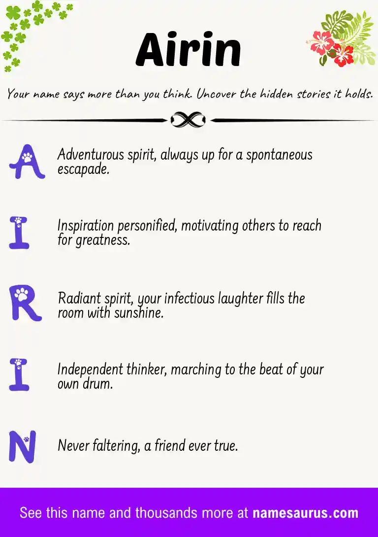 Acrostic poem about Airin.