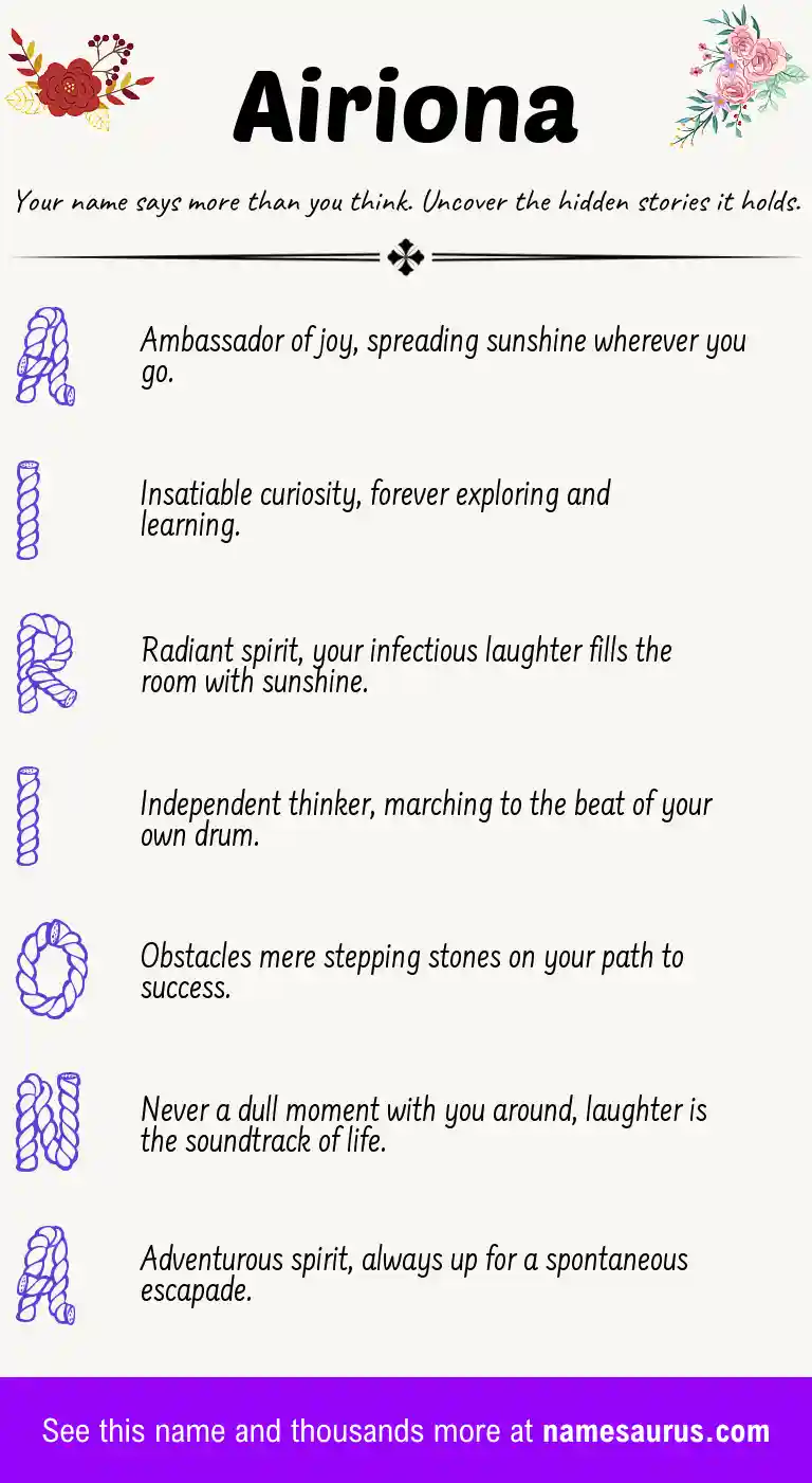 Acrostic poem about Airiona.