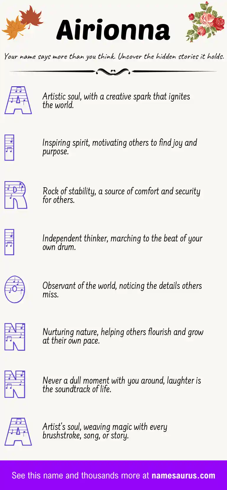 Acrostic poem about Airionna.