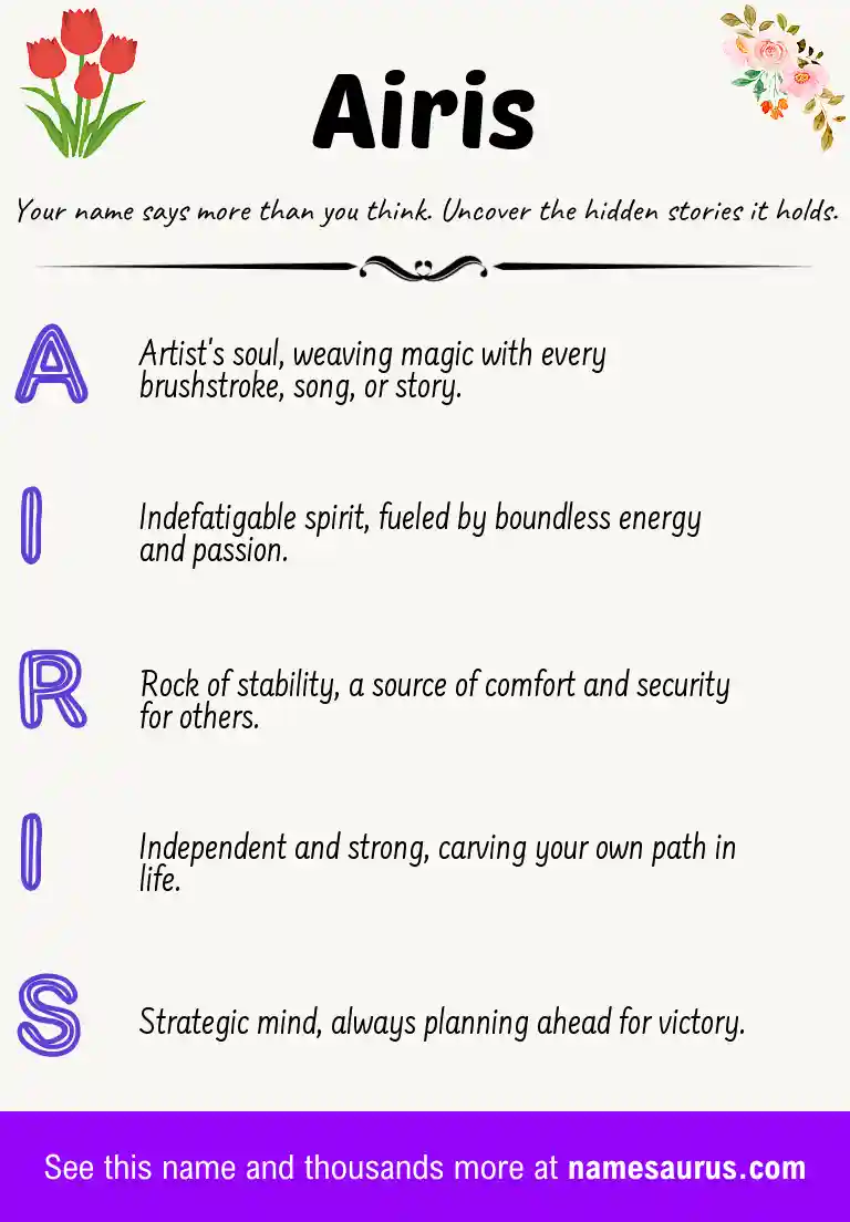 Acrostic poem about Airis.
