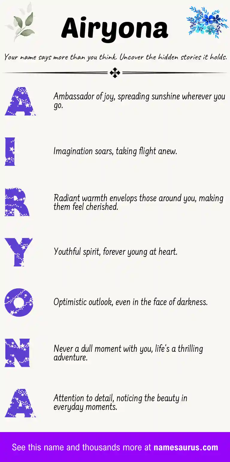 Acrostic poem about Airyona.