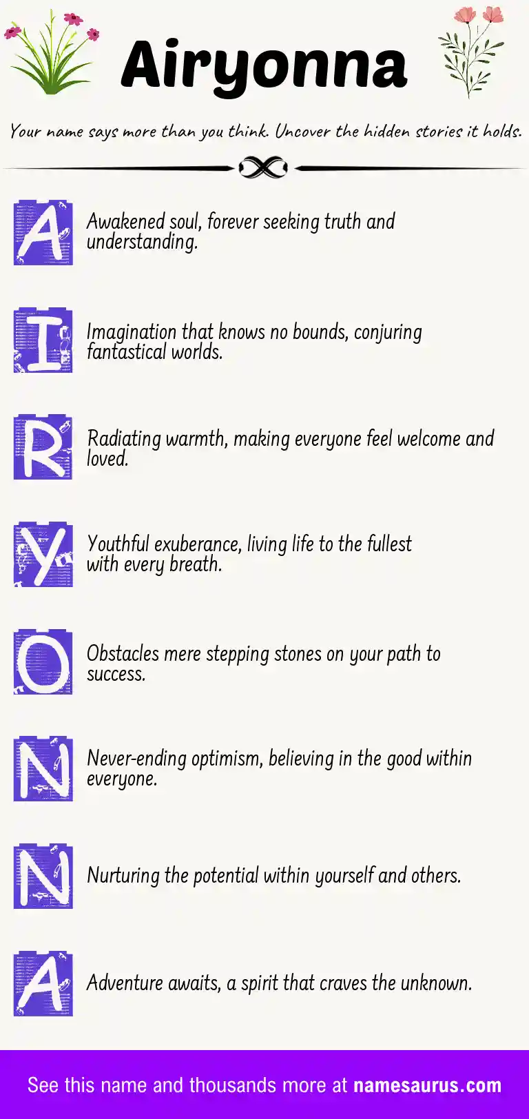 Acrostic poem about Airyonna.