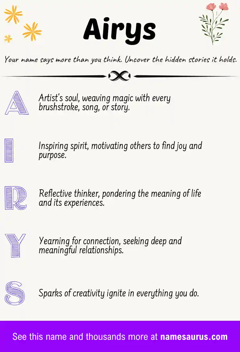 Acrostic poem about Airys.