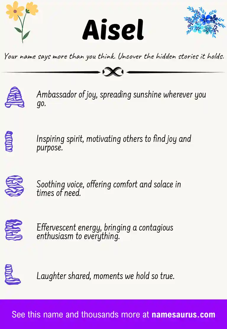 Acrostic poem about Aisel.
