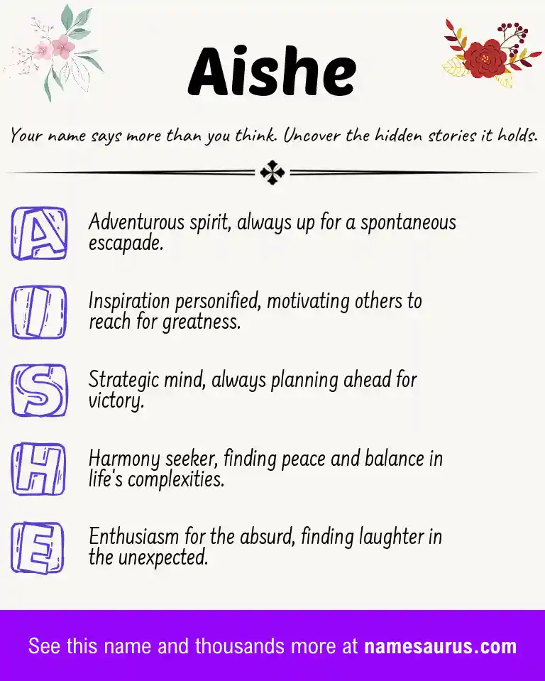 Acrostic poem about Aishe.