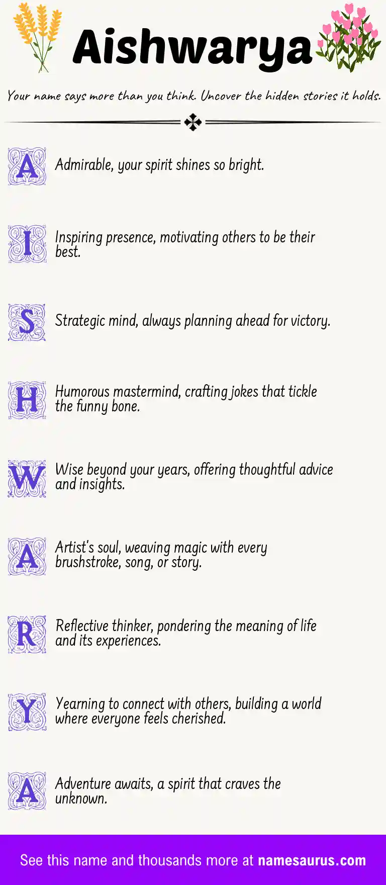 Acrostic poem about Aishwarya.