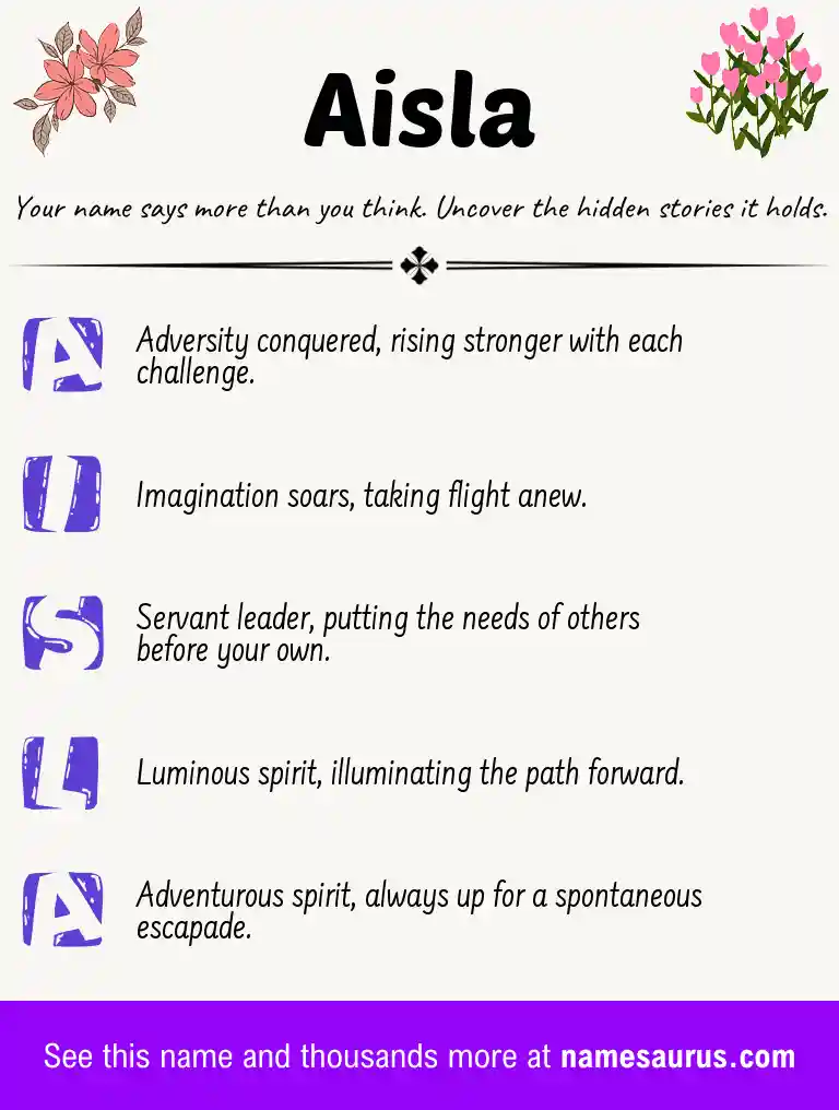 Acrostic poem about Aisla.