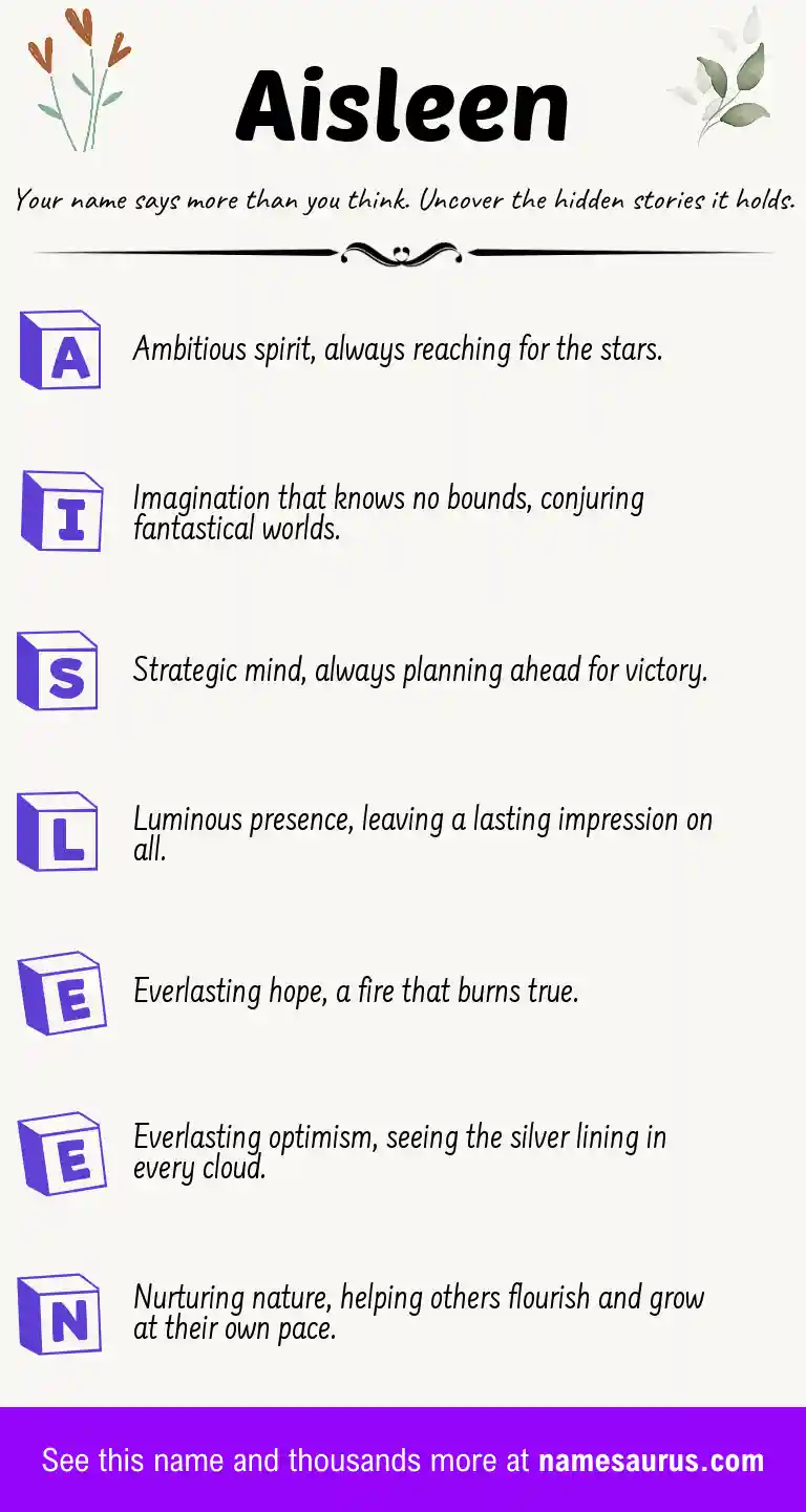 Acrostic poem about Aisleen.