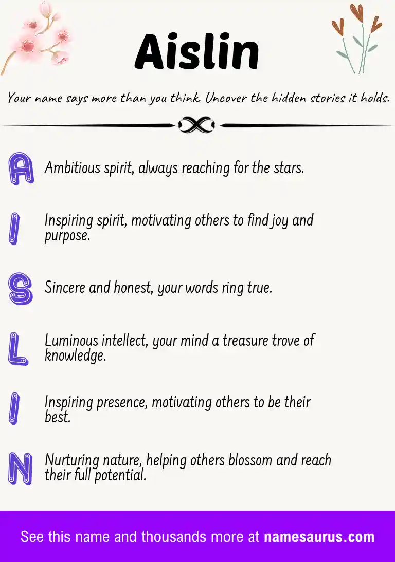 Acrostic poem about Aislin.
