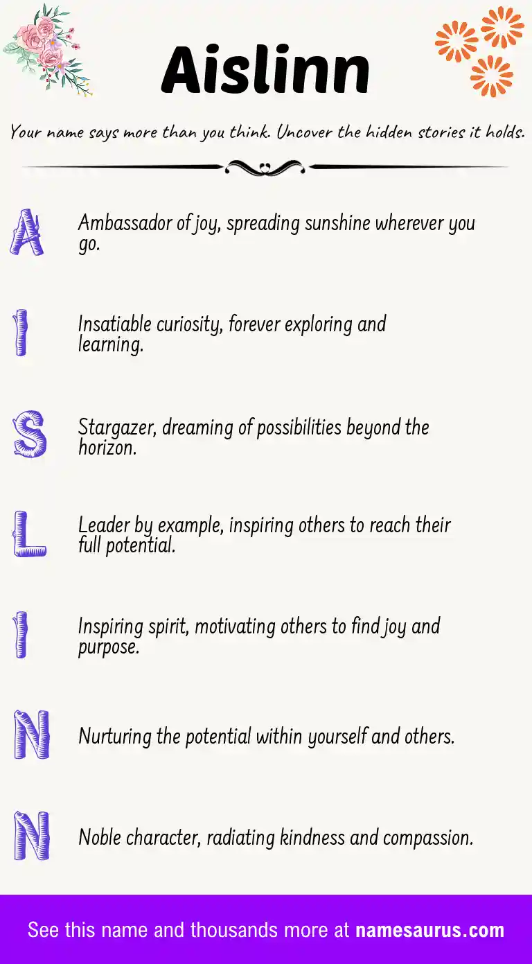 Acrostic poem about Aislinn.