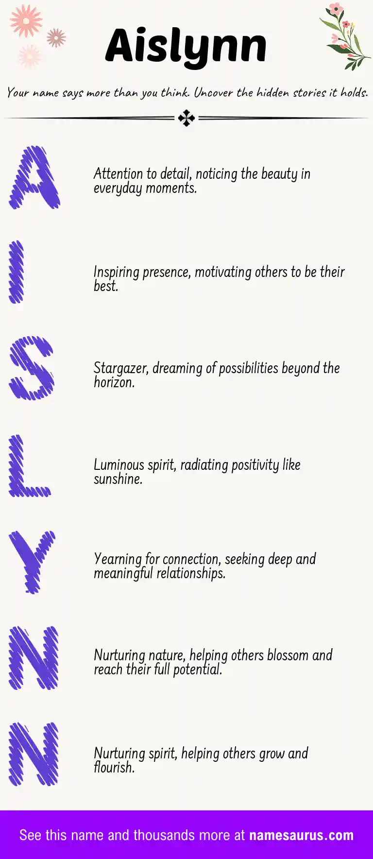 Acrostic poem about Aislynn.