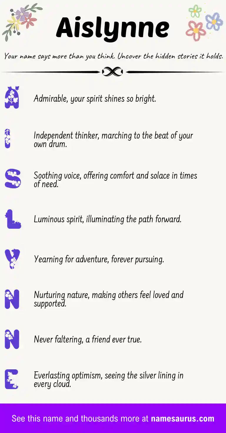 Acrostic poem about Aislynne.