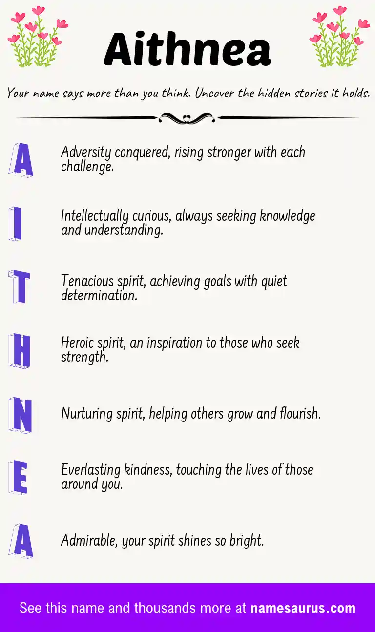 Acrostic poem about Aithnea.