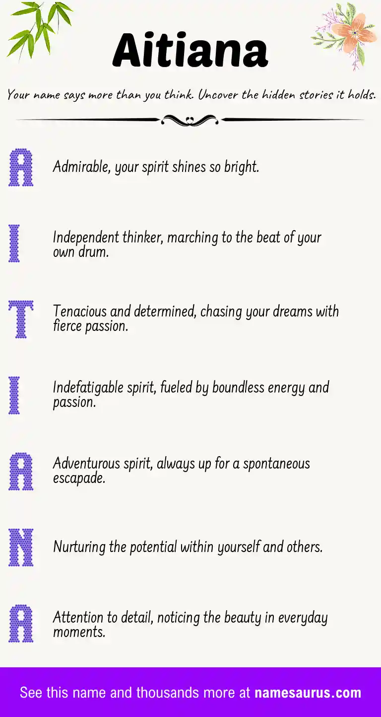 Acrostic poem about Aitiana.