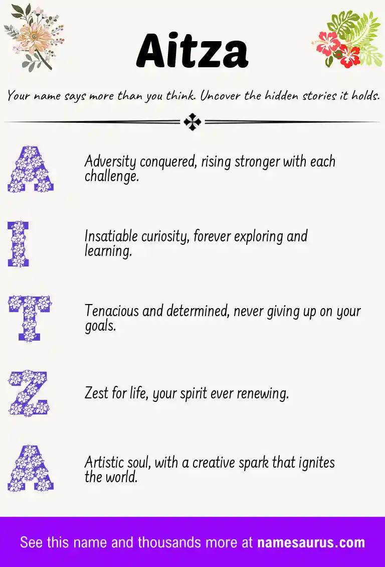 Acrostic poem about Aitza.