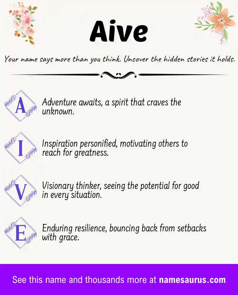 Acrostic poem about Aive.
