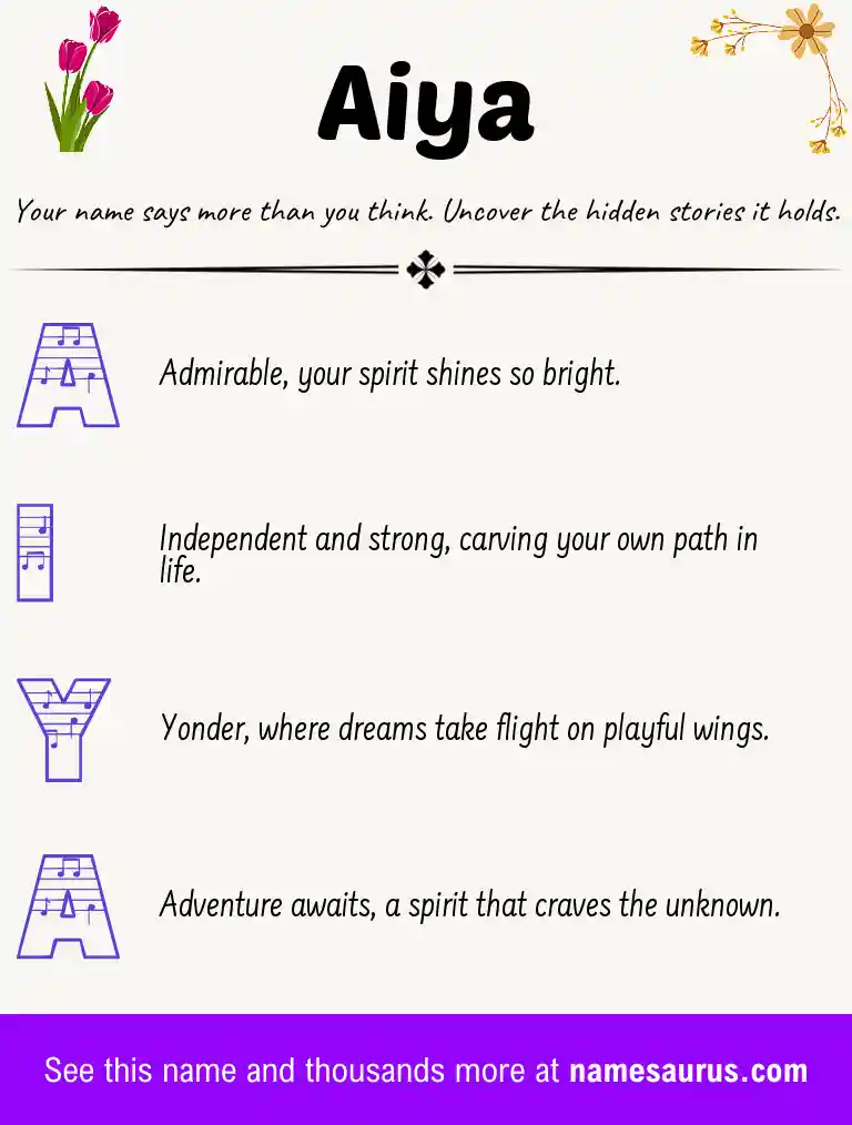 Acrostic poem about Aiya.