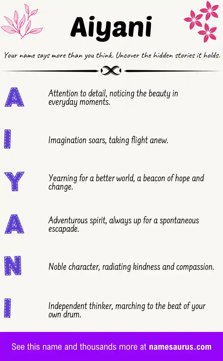 Acrostic poem about Aiyani.