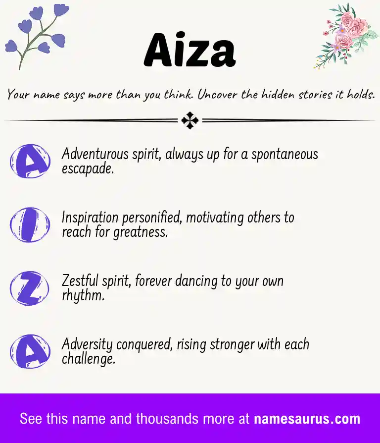 Acrostic poem about Aiza.