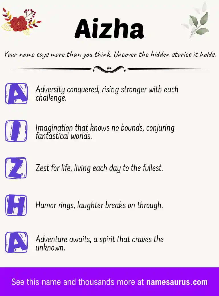 Acrostic poem about Aizha.