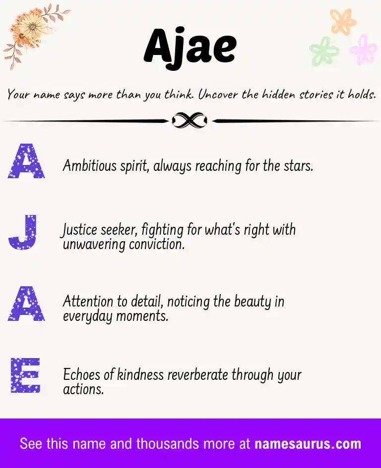 Acrostic poem about Ajae.