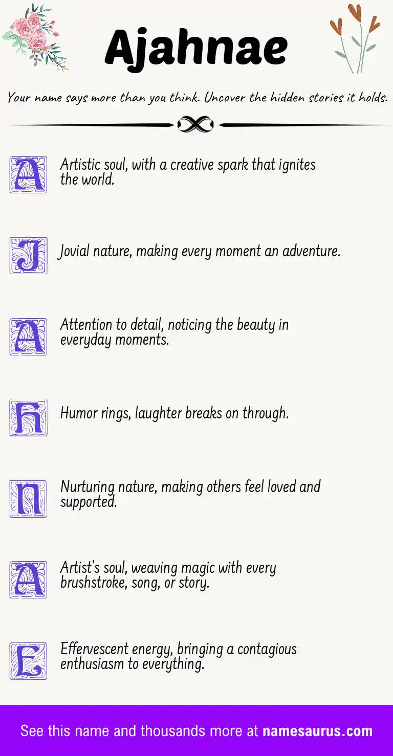 Acrostic poem about Ajahnae.