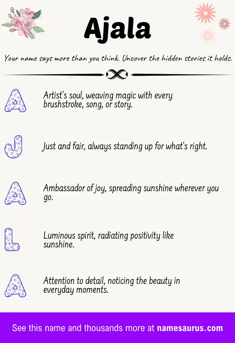 Acrostic poem about Ajala.