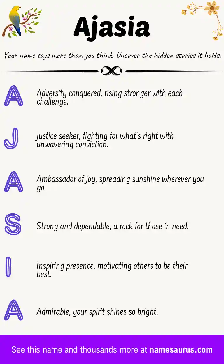 Acrostic poem about Ajasia.